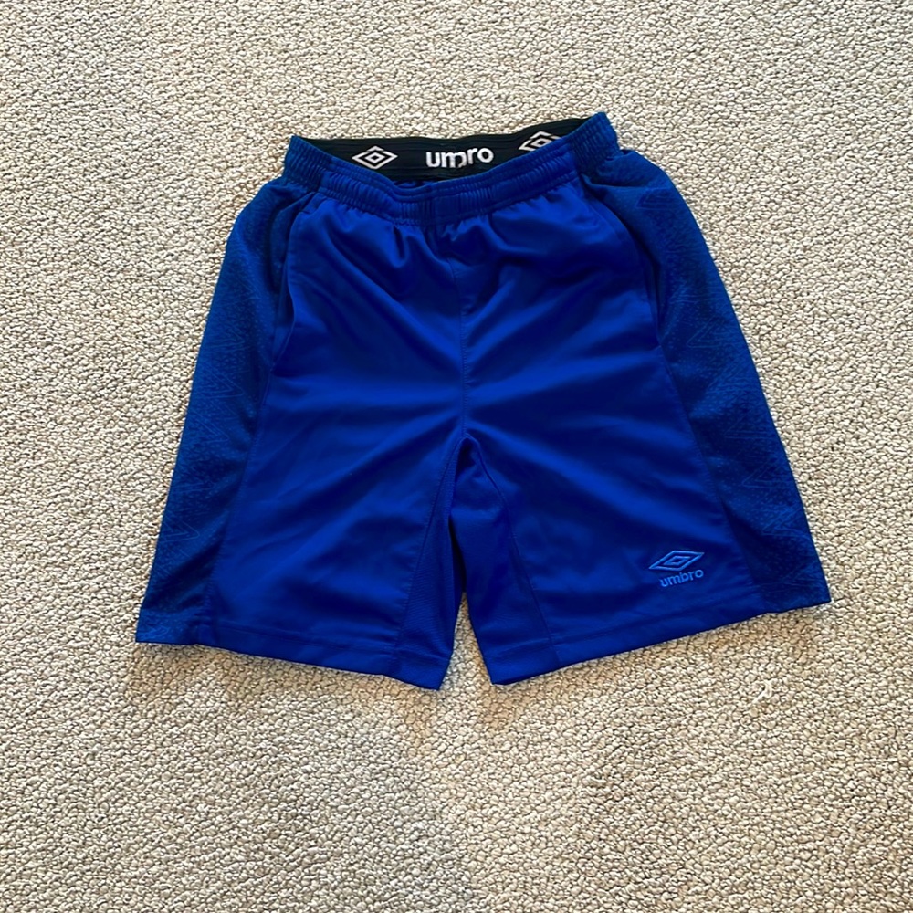 Umbro Boys athletic shorts. Size large 12/14. Blue